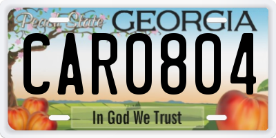 GA license plate CAR0804