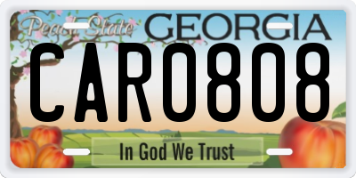 GA license plate CAR0808