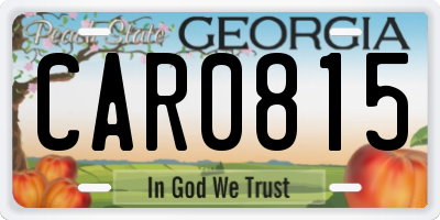 GA license plate CAR0815