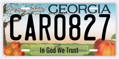 GA license plate CAR0827