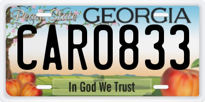 GA license plate CAR0833