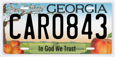 GA license plate CAR0843