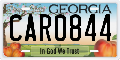 GA license plate CAR0844