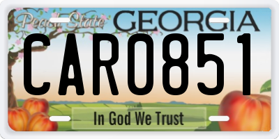 GA license plate CAR0851