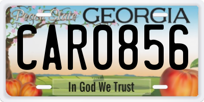 GA license plate CAR0856