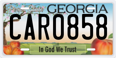 GA license plate CAR0858