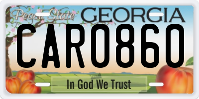 GA license plate CAR0860