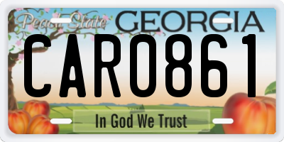 GA license plate CAR0861