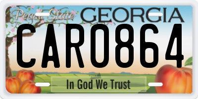 GA license plate CAR0864