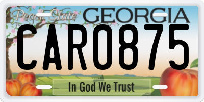 GA license plate CAR0875