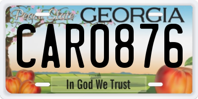 GA license plate CAR0876