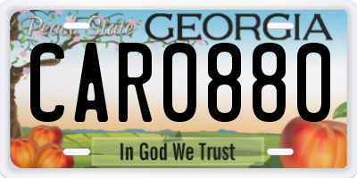 GA license plate CAR0880