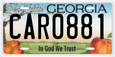 GA license plate CAR0881