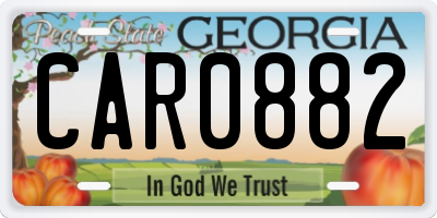 GA license plate CAR0882