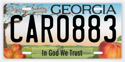 GA license plate CAR0883