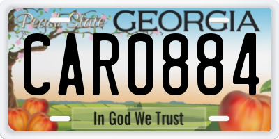 GA license plate CAR0884