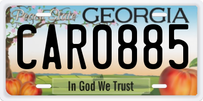 GA license plate CAR0885