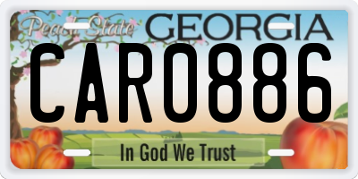 GA license plate CAR0886