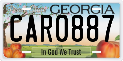 GA license plate CAR0887