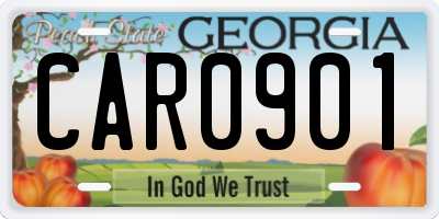 GA license plate CAR0901