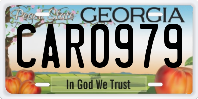 GA license plate CAR0979