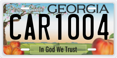 GA license plate CAR1004