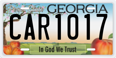 GA license plate CAR1017