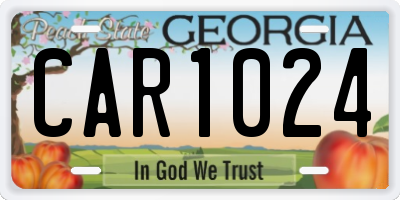 GA license plate CAR1024