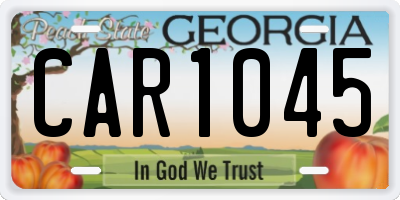 GA license plate CAR1045