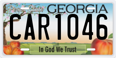 GA license plate CAR1046