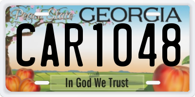 GA license plate CAR1048