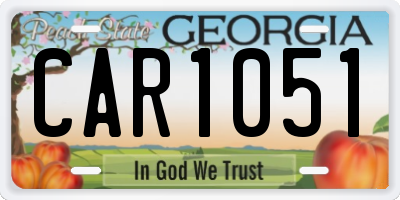 GA license plate CAR1051