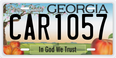 GA license plate CAR1057