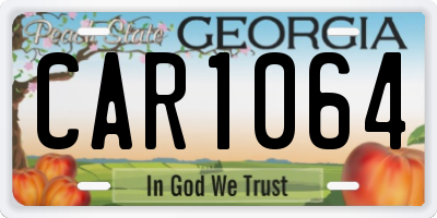 GA license plate CAR1064