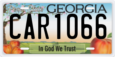 GA license plate CAR1066