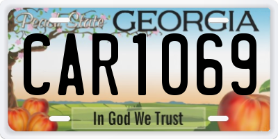 GA license plate CAR1069