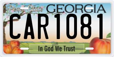 GA license plate CAR1081