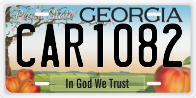 GA license plate CAR1082