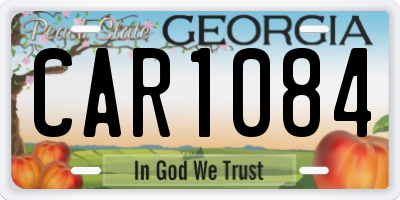 GA license plate CAR1084