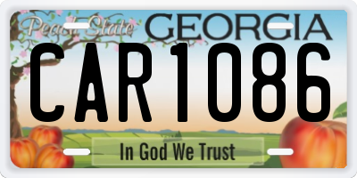GA license plate CAR1086