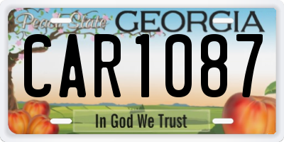 GA license plate CAR1087