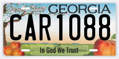 GA license plate CAR1088