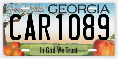 GA license plate CAR1089