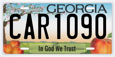 GA license plate CAR1090