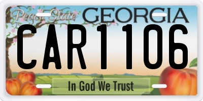 GA license plate CAR1106