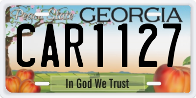 GA license plate CAR1127