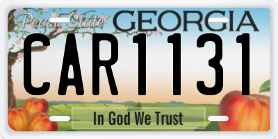 GA license plate CAR1131