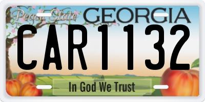 GA license plate CAR1132