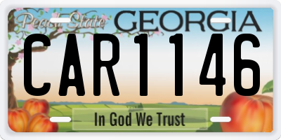 GA license plate CAR1146