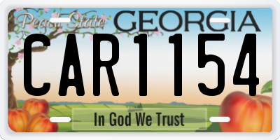 GA license plate CAR1154